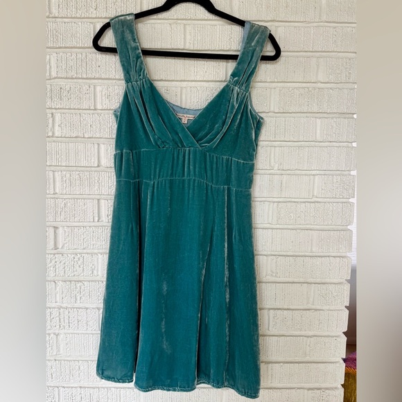 Nanette Lepore - Teal Velvet Sleeveless Dress - Picture 1 of 2